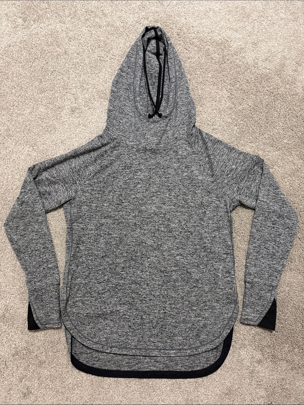 Tangerine Gray Athletic Pullover Hooded Shirt w/ Thumbholes Size S